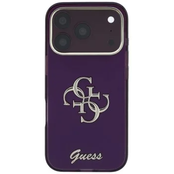 Калъф за телефон за iPhone 18 Pro Max / iPhone 17 Pro Max IML 4G Script Metal (GUHCP18X5HC4MLSU) - Guess - Бордо
