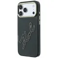 Калъф за iPhone 17 Pro Max - IML Big Signature Resin Logo Metal Frame (KLHCP18X6HCKSRK) - Karl Lagerfeld - Черен