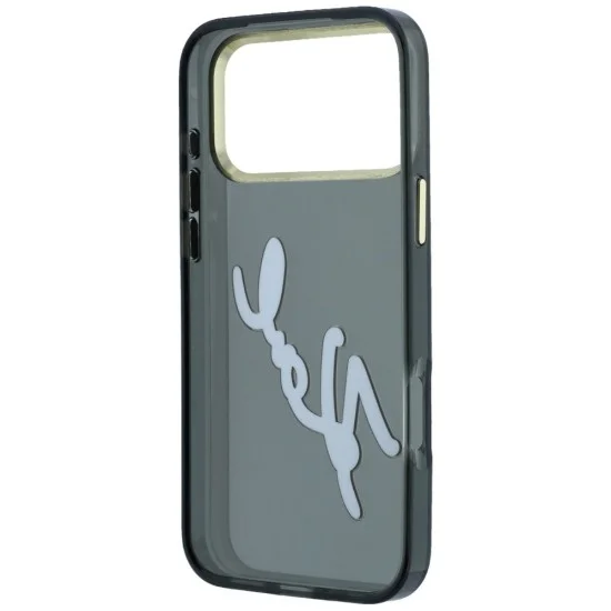 Калъф за iPhone 17 Pro Max - IML Big Signature Resin Logo Metal Frame (KLHCP18X6HCKSRK) - Karl Lagerfeld - Черен