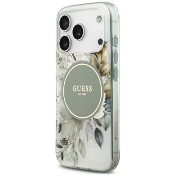Калъф за iPhone 17 Pro Max - IML Flower & Tonal Circle MagSafe (GUHMP18XHFWBDCEN) - Guess - Зелен
