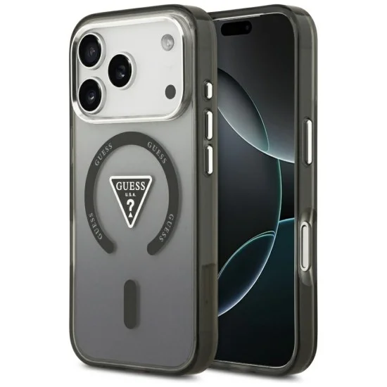 Калъф за iPhone 17 Pro Max - IML Gradient Triangle MagSafe (GUHMP18XHGTMLCGK) - Guess - Черен