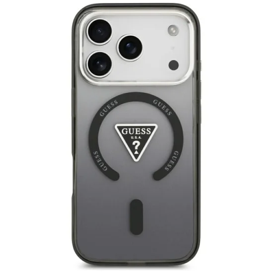 Калъф за iPhone 17 Pro Max - IML Gradient Triangle MagSafe (GUHMP18XHGTMLCGK) - Guess - Черен