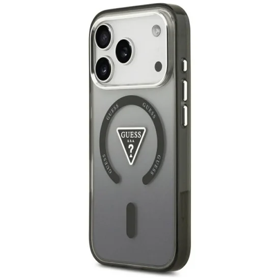 Калъф за iPhone 17 Pro Max - IML Gradient Triangle MagSafe (GUHMP18XHGTMLCGK) - Guess - Черен