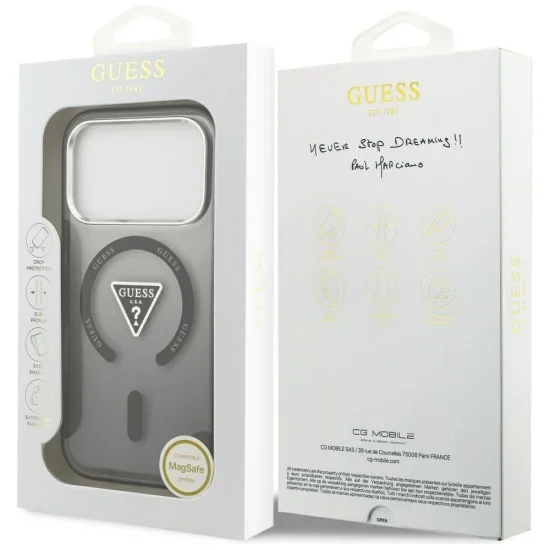 Калъф за iPhone 17 Pro Max - IML Gradient Triangle MagSafe (GUHMP18XHGTMLCGK) - Guess - Черен
