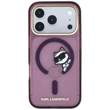 Калъф за телефон за iPhone 18 Pro Max / iPhone 17 Pro Max IML Peekaboo Print Metal Frame MagSafe (KLHMP18X6HCPSCR) - Karl Lagerfeld - Бордо