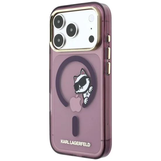 Калъф за iPhone 17 Pro Max - IML Peekaboo Print Metal Frame MagSafe (KLHMP18X6HCPSCR) - Karl Lagerfeld - Бордо