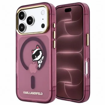 Калъф за телефон за iPhone 18 Pro Max / iPhone 17 Pro Max IML Peekaboo Print Metal Frame MagSafe (KLHMP18X6HCPSCR) - Karl Lagerfeld - Бордо