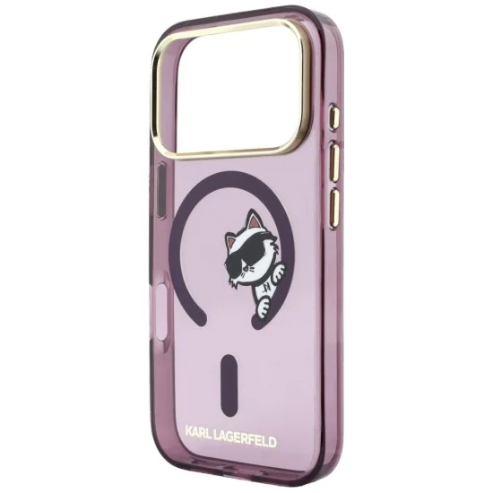 Калъф за iPhone 17 Pro Max - IML Peekaboo Print Metal Frame MagSafe (KLHMP18X6HCPSCR) - Karl Lagerfeld - Бордо