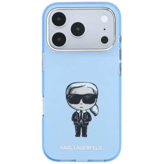 Калъф за iPhone 17 Pro Max - IML Ikonik Sketch Print MagSafe (KLHMP18X6HKIKDB) - Karl Lagerfeld - Светло син