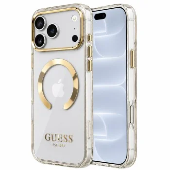 Калъф за телефон за iPhone 18 Pro / iPhone 17 Pro Metal Outline MagSafe (GUHMP18LHTRMD) - Guess - Златист