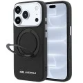 Калъф за iPhone 17 Pro - Ring Stand 360 Saffiano MagSafe (KLHMP18L6PSARSKMK) - Karl Lagerfeld - Черен