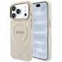 Калъф за iPhone 17 Pro - Saffiano Peony & Ring MagSafe (GUHMP18LPSAMSECE) - Guess - Бежов