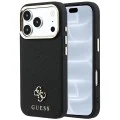Калъф за iPhone 17 Pro - Saffiano Small 4G Classic MagSafe (GUHMP18L6PSA4DMK) - Guess - Черен