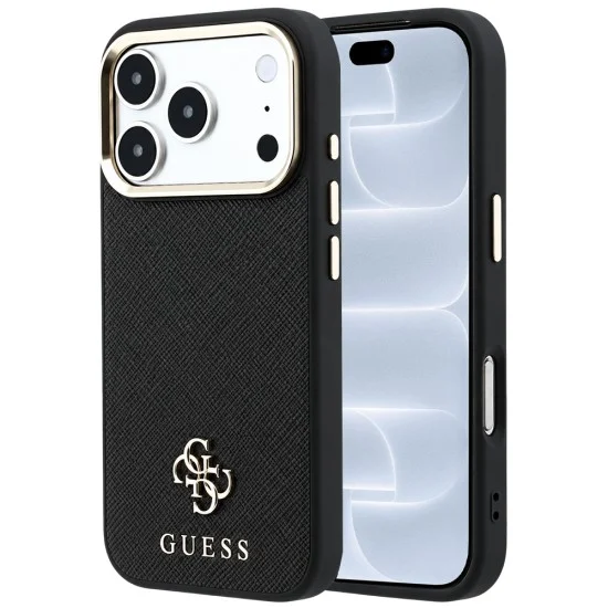 Калъф за iPhone 17 Pro - Saffiano Small 4G Classic MagSafe (GUHMP18L6PSA4DMK) - Guess - Черен