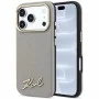Калъф за телефон за iPhone 18 Pro / iPhone 17 Pro Saffiano Small Script Metal Logo MagSafe (KLHMP18L6PWSKSE) - Karl Lagerfeld - Тауп