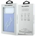 Калъф за iPhone 17 Pro - Smooth Leather Big Resin Signature Logo (KLHCP18L6PFCKSRB) - Karl Lagerfeld - Светло син