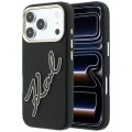 Калъф за iPhone 17 Pro - Smooth Leather Big Resin Signature Logo (KLHCP18L6PFCKSRK) - Karl Lagerfeld - Черен