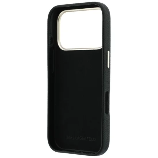 Калъф за iPhone 17 Pro - Smooth Leather Big Resin Signature Logo (KLHCP18L6PFCKSRK) - Karl Lagerfeld - Черен