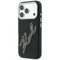 Калъф за iPhone 17 Pro - Smooth Leather Big Resin Signature Logo (KLHCP18L6PFCKSRK) - Karl Lagerfeld - Черен