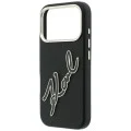 Калъф за iPhone 17 Pro - Smooth Leather Big Resin Signature Logo (KLHCP18L6PFCKSRK) - Karl Lagerfeld - Черен