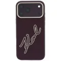 Калъф за iPhone 17 Pro - Smooth Leather Big Resin Signature Logo (KLHCP18L6PFCKSRR) - Karl Lagerfeld - Бордо