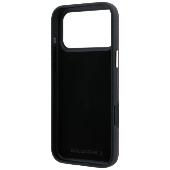 Калъф за iPhone 17 Pro - Smooth Leather Big Resin Signature Logo (KLHCP18L6PFCKSRR) - Karl Lagerfeld - Бордо