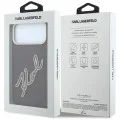 Калъф за iPhone 17 Pro - Smooth Leather Big Resin Signature Logo (KLHCP18L6PFCKSRR) - Karl Lagerfeld - Бордо