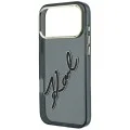 Калъф за iPhone 17 Pro - IML Big Signature Resin Logo Metal Frame (KLHCP18L6HCKSRK) - Karl Lagerfeld - Черен