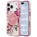 Калъф за iPhone 17 Pro - IML Flower & Tonal Circle MagSafe (GUHMP18LHFWBDCEP) - Guess - Розов