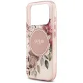 Калъф за iPhone 17 Pro - IML Flower & Tonal Circle MagSafe (GUHMP18LHFWBDCEP) - Guess - Розов