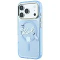 Калъф за iPhone 17 Pro - IML Karl Script Logo MagSafe (KLHMP18L5HKSCAL) - Karl Lagerfeld - Светло син
