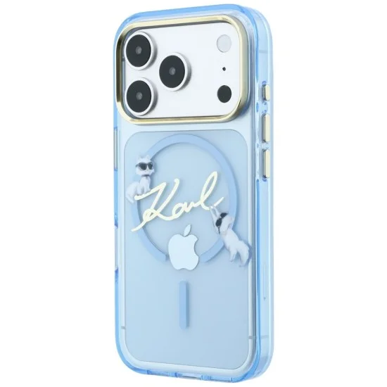 Калъф за iPhone 17 Pro - IML Karl Script Logo MagSafe (KLHMP18L5HKSCAL) - Karl Lagerfeld - Светло син