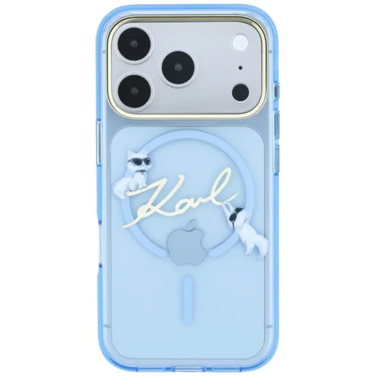 Калъф за iPhone 17 Pro - IML Karl Script Logo MagSafe (KLHMP18L5HKSCAL) - Karl Lagerfeld - Светло син
