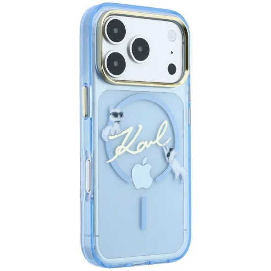 Калъф за iPhone 17 Pro - IML Karl Script Logo MagSafe (KLHMP18L5HKSCAL) - Karl Lagerfeld - Светло син