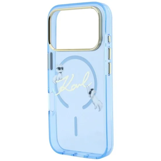 Калъф за iPhone 17 Pro - IML Karl Script Logo MagSafe (KLHMP18L5HKSCAL) - Karl Lagerfeld - Светло син