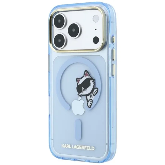 Калъф за iPhone 17 Pro - IML Peekaboo Print Metal Frame MagSafe (KLHMP18L6HCPSCB) - Karl Lagerfeld - Светло син