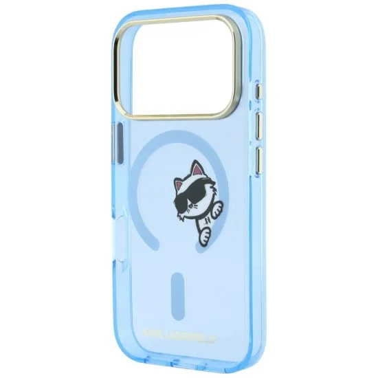 Калъф за iPhone 17 Pro - IML Peekaboo Print Metal Frame MagSafe (KLHMP18L6HCPSCB) - Karl Lagerfeld - Светло син