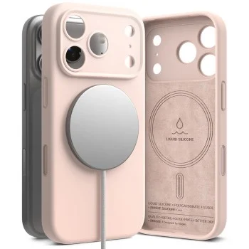 Калъф за iPhone 18 Pro Max - Silicone MagSafe - Ringke - Розов пясък