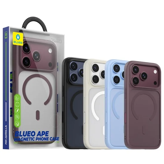 Калъф за iPhone 18 Pro Max / iPhone 17 Pro Max - APE Anti-Drop MagSafe Series - Blueo - Черешов