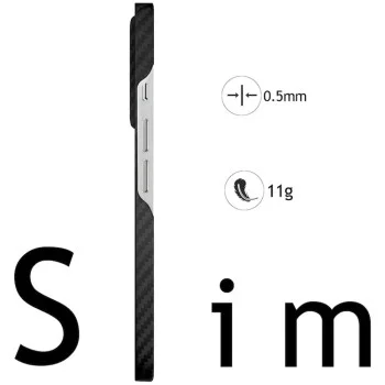 Калъф за iPhone 18 Pro Max / iPhone 17 Pro Max - Aramid Fiber MagSafe - Techsuit - Черен