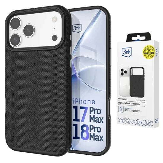 Калъф за iPhone 18 Pro Max / iPhone 17 Pro Max - Fortis MagCase - 3mk - Черен