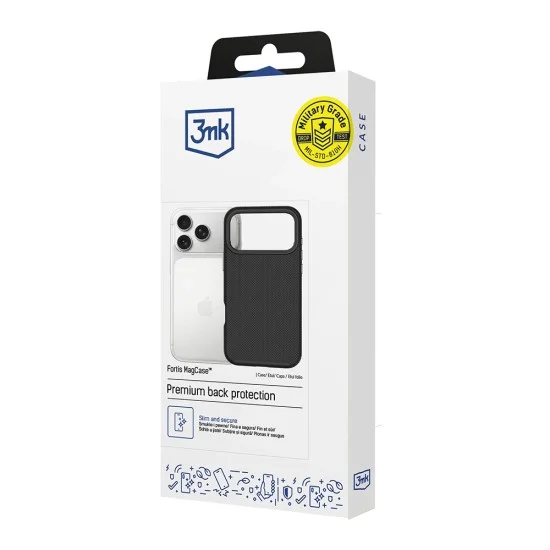 Калъф за iPhone 18 Pro Max / iPhone 17 Pro Max - Fortis MagCase - 3mk - Черен