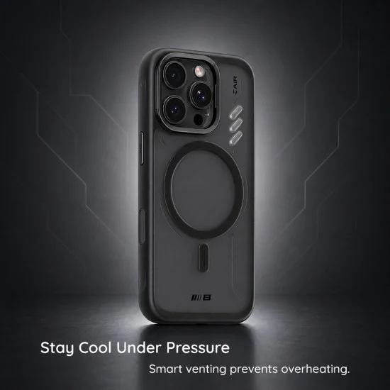 Калъф за iPhone 18 Pro Max / iPhone 17 Pro Max - Frosted Heat Dissipation Stand MagSafe - Blueo - Черешов
