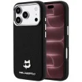 Калъф за iPhone 18 Pro Max / iPhone 17 Pro Max - Grained Leather Choupette Head MagSafe (KLHMP18X6PSKHLK) - Karl Lagerfeld - Черен