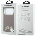 Калъф за iPhone 18 Pro Max / iPhone 17 Pro Max - Grained Leather Resin Sign Logo MagSafe (KLHMP18X6PWKSRSR) - Karl Lagerfeld - Бордо