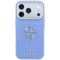 Калъф за iPhone 18 Pro Max / iPhone 17 Pro Max - Grained Leather and Big Resin Logo (GUHCP18X6PSS4RGB) - Guess - Светло син