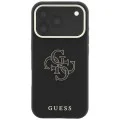 Калъф за iPhone 18 Pro Max / iPhone 17 Pro Max - Grained Leather and Big Resin Logo (GUHCP18X6PSS4RGK) - Guess - Черен