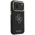 Калъф за iPhone 18 Pro Max / iPhone 17 Pro Max - Grained Leather and Big Resin Logo (GUHCP18X6PSS4RGK) - Guess - Черен