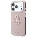 Калъф за iPhone 18 Pro Max / iPhone 17 Pro Max - Grained Leather and Big Resin Logo (GUHCP18X6PSS4RGP) - Guess - Розов