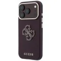 Калъф за iPhone 18 Pro Max / iPhone 17 Pro Max - Grained Leather and Big Resin Logo (GUHCP18X6PSS4RGU) - Guess - Бордо